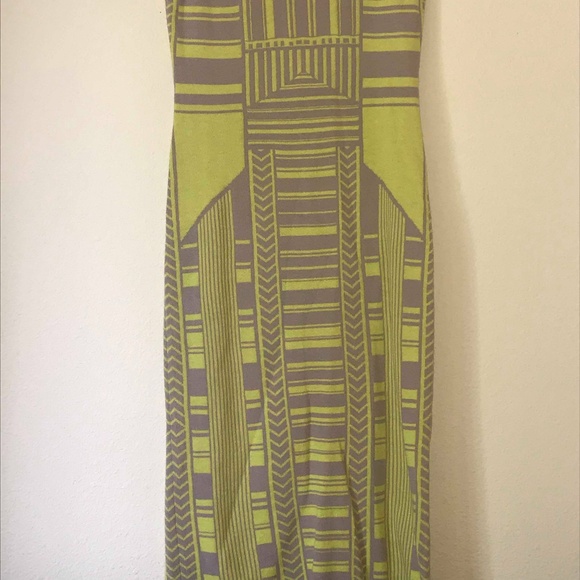 gray and yellow midi dress - Picture 2 of 2